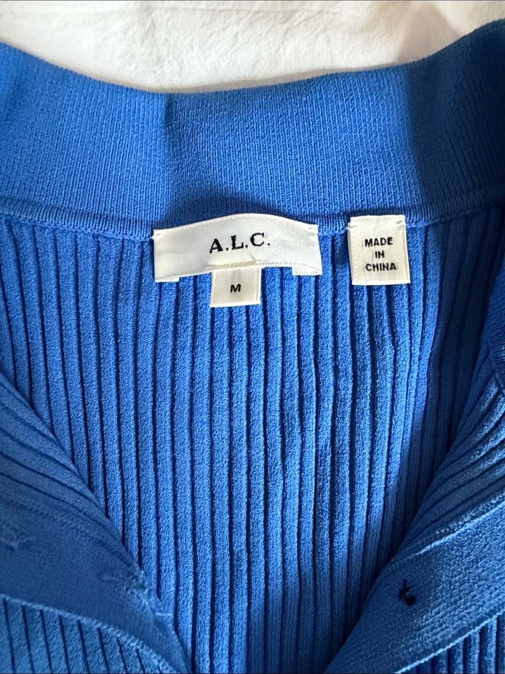 A.L.C. Ribbed Polo Knit Top in Bright Blue - Picture 3 of 8